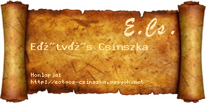 Eötvös Csinszka névjegykártya